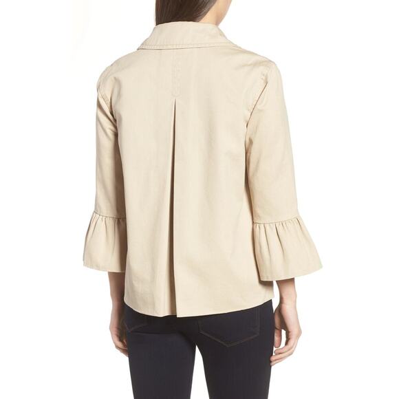Draper James Casual Peplum Sleeve Utility Jacket Khaki Size 12 - Picture 5 of 8